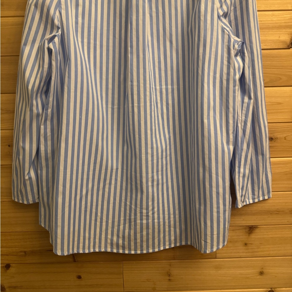 Pomander Place Tuckernuck XL Vertical Stripe Bedford Blouse Puff Sleeve Nautical - Picture 8 of 12